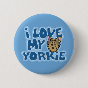 Chapa Redonda De 5 Cm Amor de Kawaii I mi Yorkie