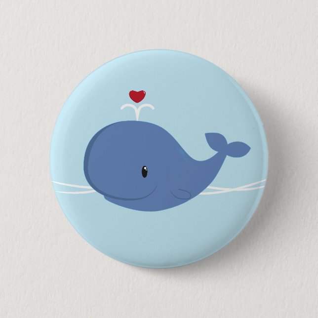 Chapa Redonda De 5 Cm Amor de la ballena (Anverso)
