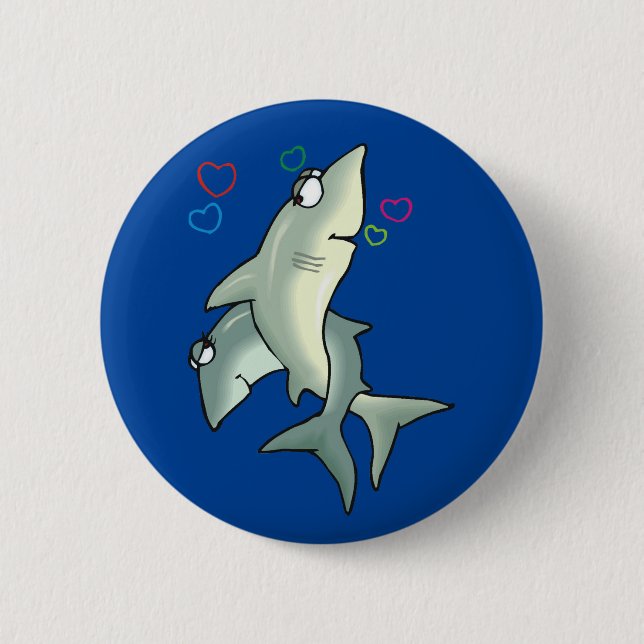 Chapa Redonda De 5 Cm Amor de los tiburones (Anverso)