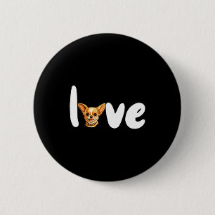 Chapa Redonda De 5 Cm Amor de perro Chihuahua para el día de San Valentí