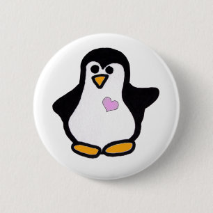 Chapa Redonda De 5 Cm Amor de pingüinos