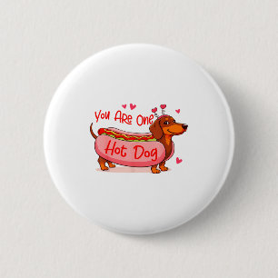 Chapa Redonda De 5 Cm Amor de San Valentín Dachshund Amante Wiener Mamá
