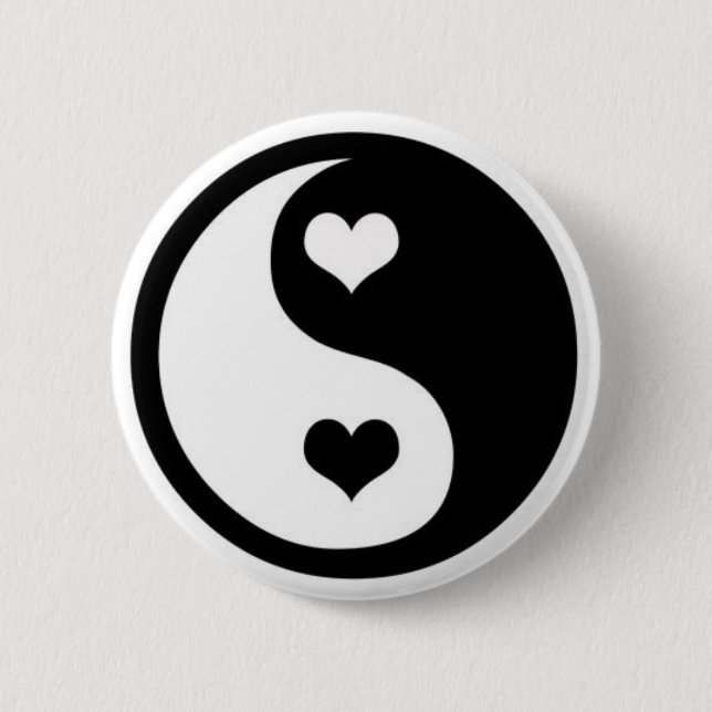 Chapa Redonda De 5 Cm Amor de Ying Yang (Anverso)