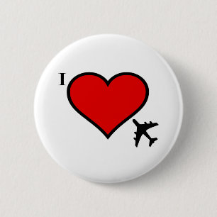 Chapa Redonda De 5 Cm Amor del aeroplano