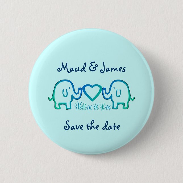 Chapa Redonda De 5 Cm amor del elefante (Anverso)
