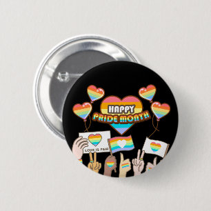 Chapa Redonda De 5 Cm Amor del orgullo. El amor es justo. Mes del orgull