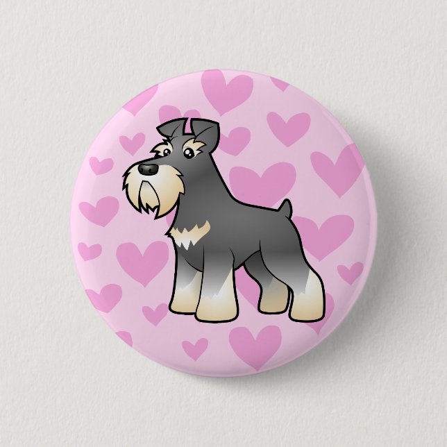Chapa Redonda De 5 Cm Amor del Schnauzer gigante/estándar/miniatura (Anverso)