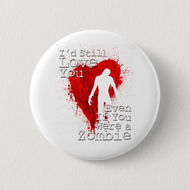 Chapa Redonda De 5 Cm Amor del zombi (Anverso)