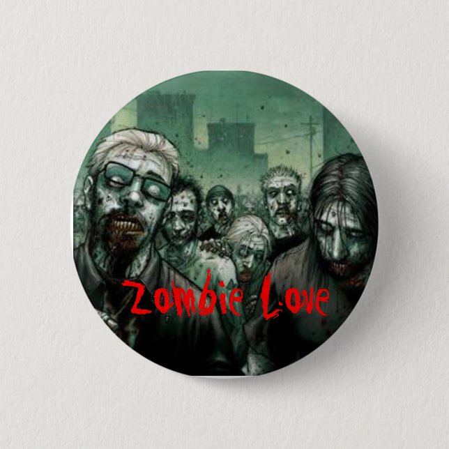 Chapa Redonda De 5 Cm Amor del zombi (Anverso)