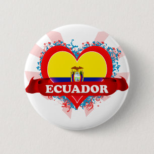 Chapa Redonda De 5 Cm Amor Ecuador del vintage I