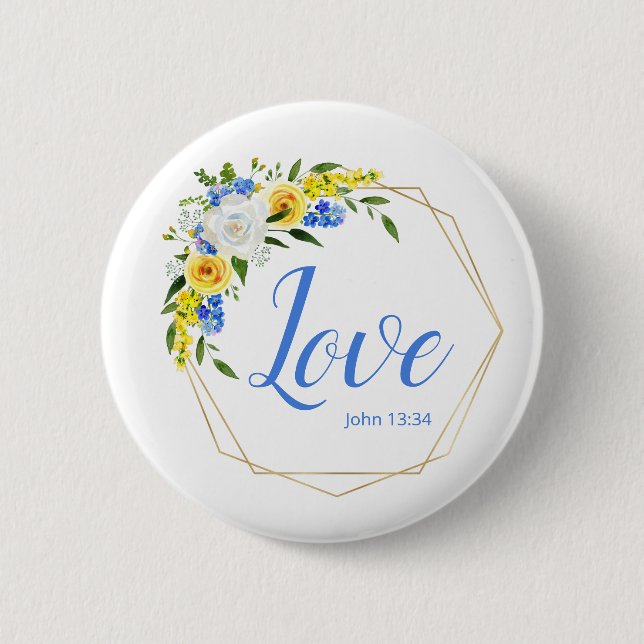 Chapa Redonda De 5 Cm Amor Floral (Anverso)