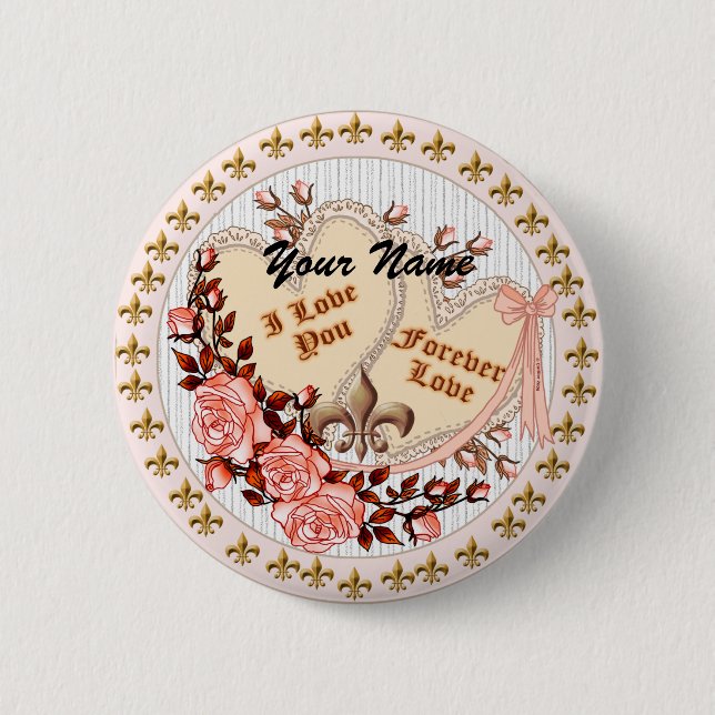 Chapa Redonda De 5 Cm Amor por siempre (Anverso)