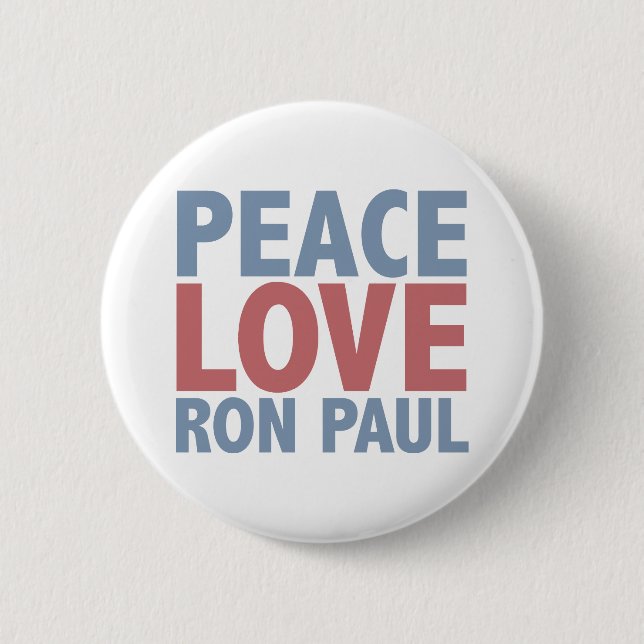 Chapa Redonda De 5 Cm Amor Ron Paul de la paz (Anverso)