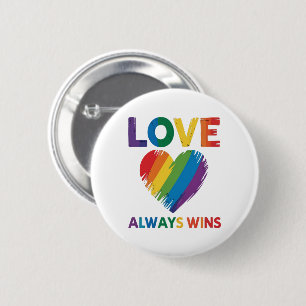 Chapa Redonda De 5 Cm Amor Siempre Gana LGBT