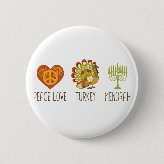 Chapa Redonda De 5 Cm Amor Turquía Menorah de la paz (Anverso)