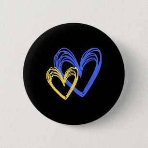 Chapa Redonda De 5 Cm Amor Ucraniano Corazones Pintados Ucrania Ganará 