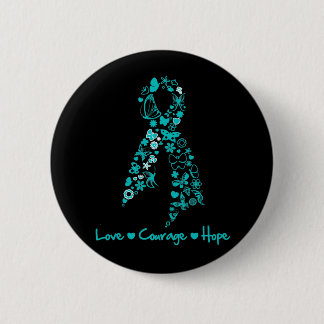 Chapa Redonda De 5 Cm Amor Valor Esperanza Mariposa - Cáncer ginecológic