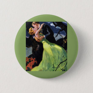 Chapa Redonda De 5 Cm Amor y romance vintage, beso romántico