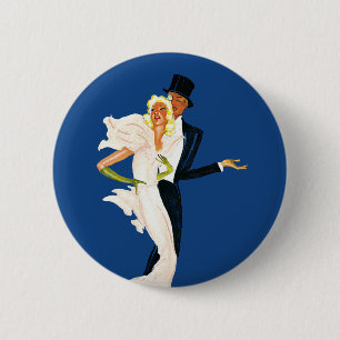 Chapa Redonda De 5 Cm Amor y romance vintage, pareja Boda moderna
