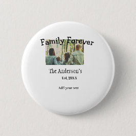 Chapa Redonda De 5 Cm Añadir el nombre de la familia foto año vacaciones