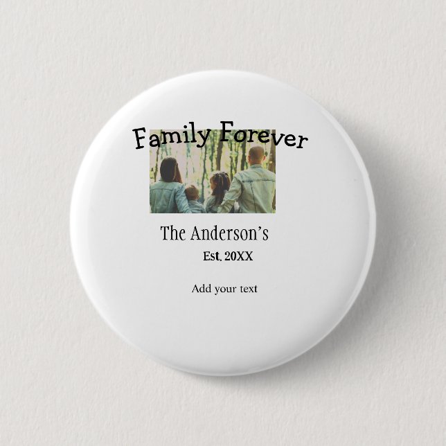 Chapa Redonda De 5 Cm Añadir el nombre de la familia foto año vacaciones (Anverso)
