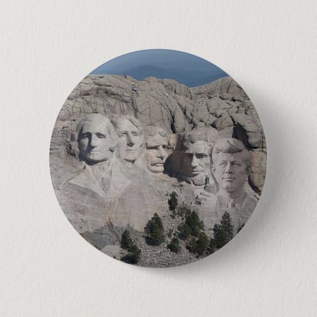 Chapa Redonda De 5 Cm Añadir JFK al monte Rushmore (Anverso)