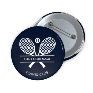 Chapa Redonda De 5 Cm Añadir tu nombre de club Tenis Team Navy Personali