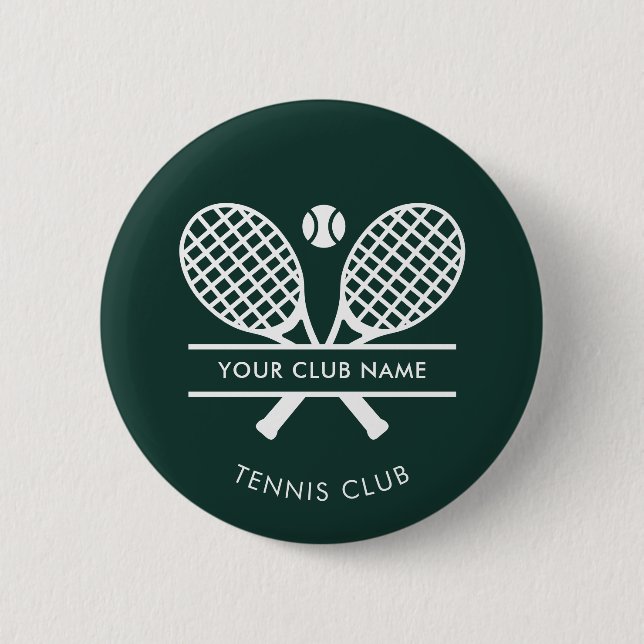 Chapa Redonda De 5 Cm Añadir tu nombre de club Tennis Team Green Persona (Anverso)