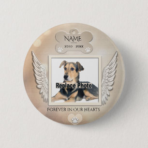 Chapa Redonda De 5 Cm Añadir un perro Personalizado de fotos o un memori