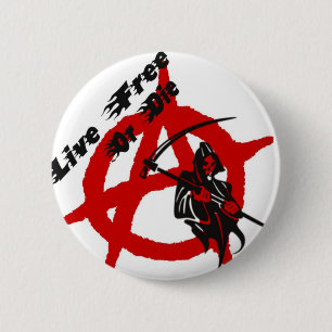 Chapa Redonda De 5 Cm Anarchy Grim Reaper