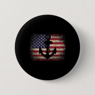 Chapa Redonda De 5 Cm Ancla 4 De Julio Regalo Bandera Americana - Barco 