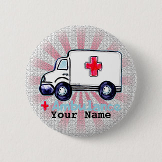 Chapa Redonda De 5 Cm Anclaje de nombre personalizado de Ambulancia