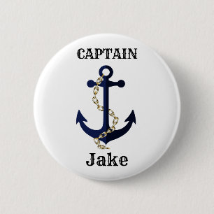 Chapa Redonda De 5 Cm Anclaje marino, cadena, personalizado