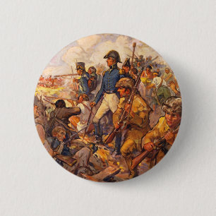 Chapa Redonda De 5 Cm Andrew Jackson durante la batalla de New Orleans
