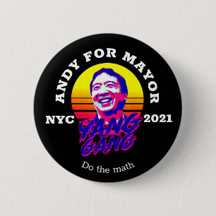 Chapa Redonda De 5 Cm Andrew Yang para el alcalde de Nueva York 2021