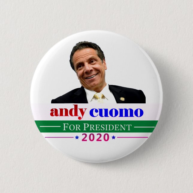 Chapa Redonda De 5 Cm Andy Cuomo para presidente 2020 (Anverso)