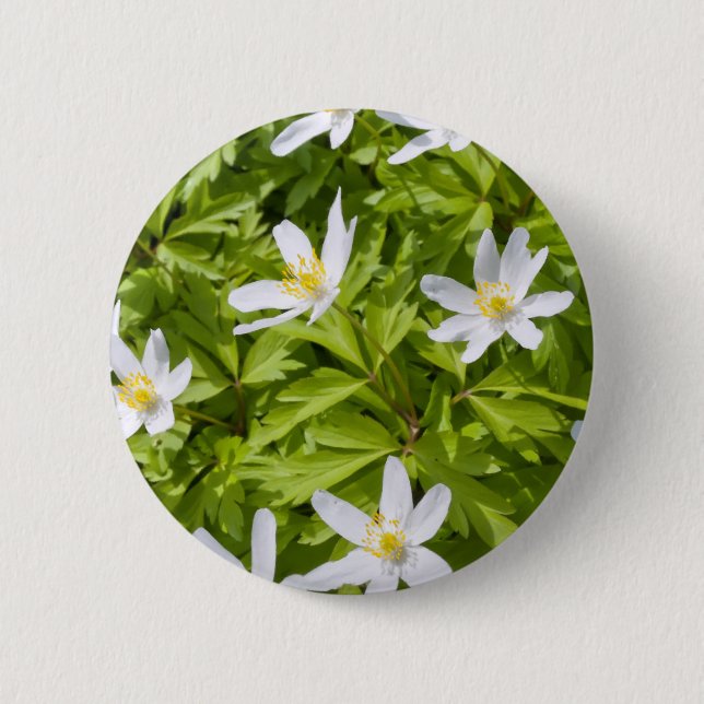 Chapa Redonda De 5 Cm Anémona de bosque (Anverso)