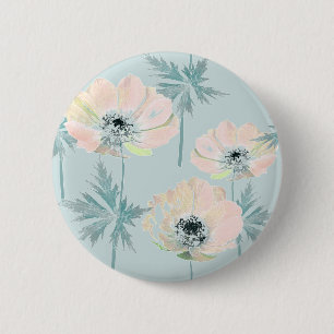 Chapa Redonda De 5 Cm Anémonas rosas delgadas.