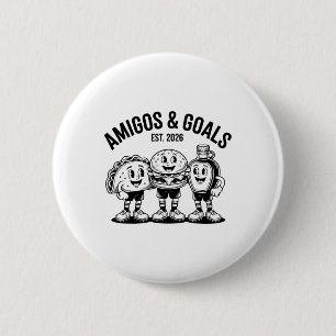 Chapa Redonda De 5 Cm Anfitriones Divertidos de Fútbol 2026 México EEUU
