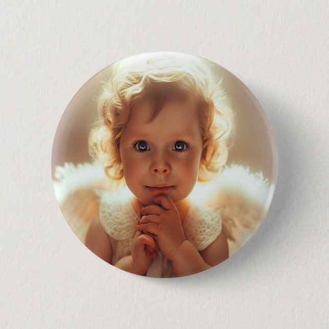 Chapa Redonda De 5 Cm Ángel (Anverso)