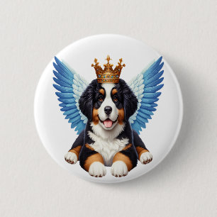 Chapa Redonda De 5 Cm Angel Bernese Mountain Dog Aovers Berner Puppy