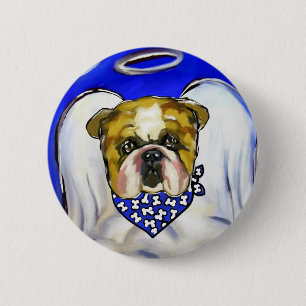 Chapa Redonda De 5 Cm Ángel Bulldog