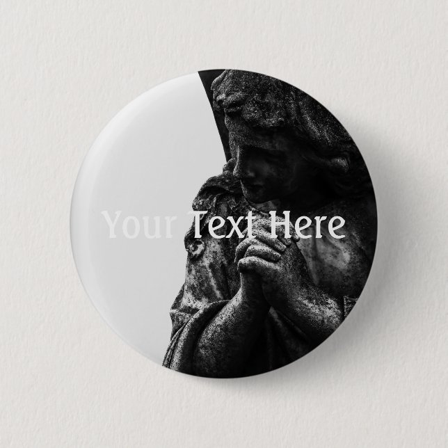 Chapa Redonda De 5 Cm Ángel caído en la oración (Anverso)