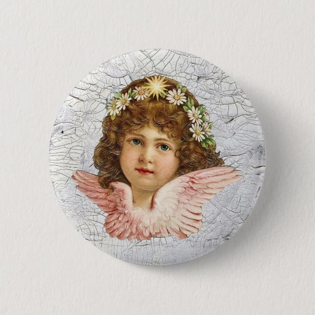 Chapa Redonda De 5 Cm Ángel cruzado (Anverso)