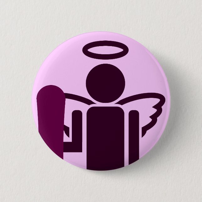 Chapa Redonda De 5 Cm ángel de tabla. (Anverso)