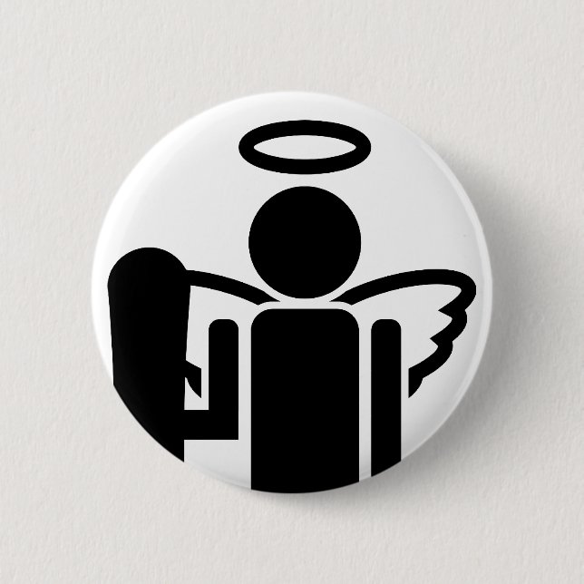 Chapa Redonda De 5 Cm ángel de tabla. (Anverso)