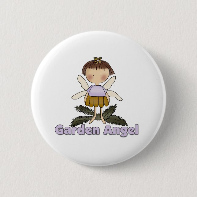 Chapa Redonda De 5 Cm Ángel del jardín (Anverso)