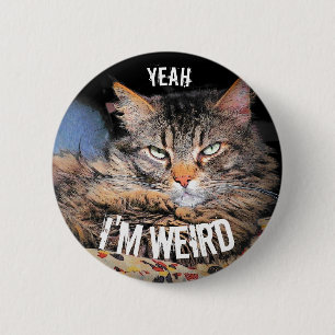Chapa Redonda De 5 Cm Ángel gruñón, soy sí gato extraño Meme