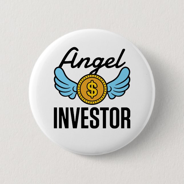 Chapa Redonda De 5 Cm Angel Investor Invertir en Empresas Start-Up (Anverso)