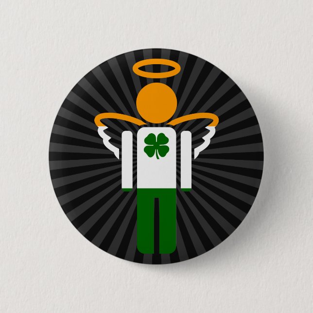 Chapa Redonda De 5 Cm ángel irlandés. (Anverso)